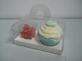 Cupcake Ceramica c/ tortina   - Sconti per Fioristi e Aziende - Box PVC trasparente