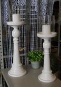 Candelabri in legno  bianco - Sconti per Fioristi e Aziende - con frangivento