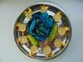 Tea light x 9 glitterati oro - Sconti per Fioristi e Aziende - H 1,5 dm. 3,7