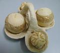 Cestino Ceramico sferiche  - Sconti per Fioristi e Aziende - con 4 candele