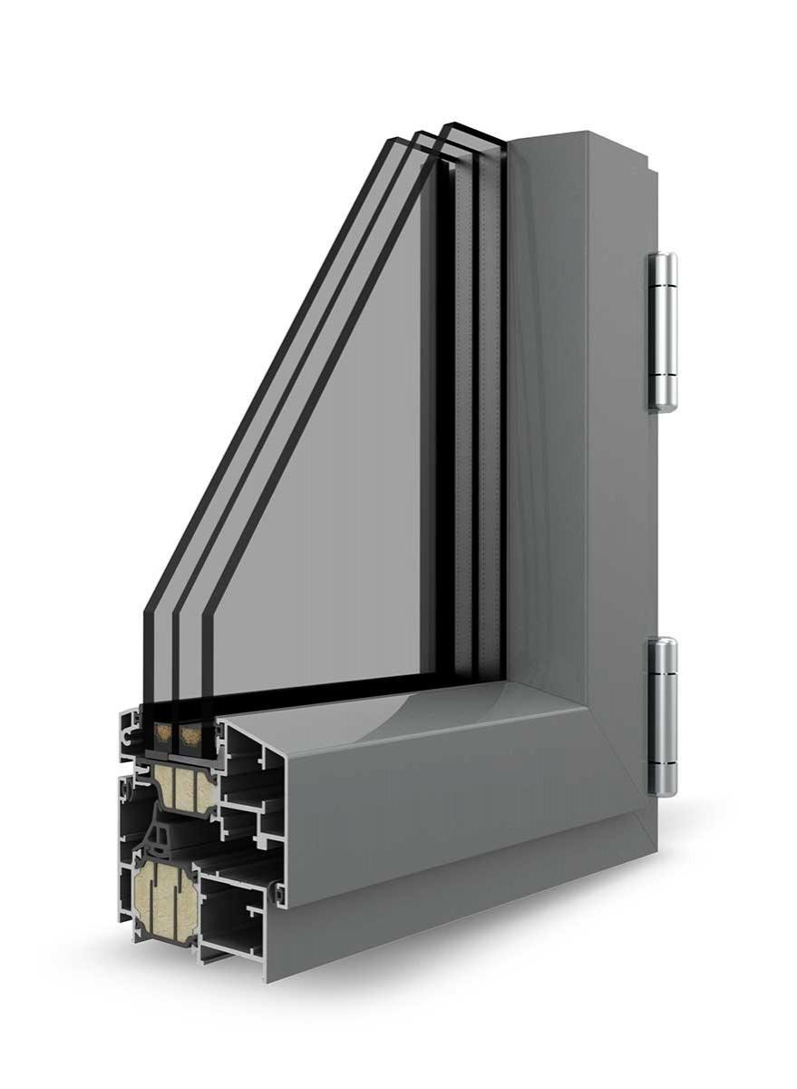 Portafinestra 2 ante Asimmetrica/ New Termic Evo2 Energy 1.0/ Alluminio