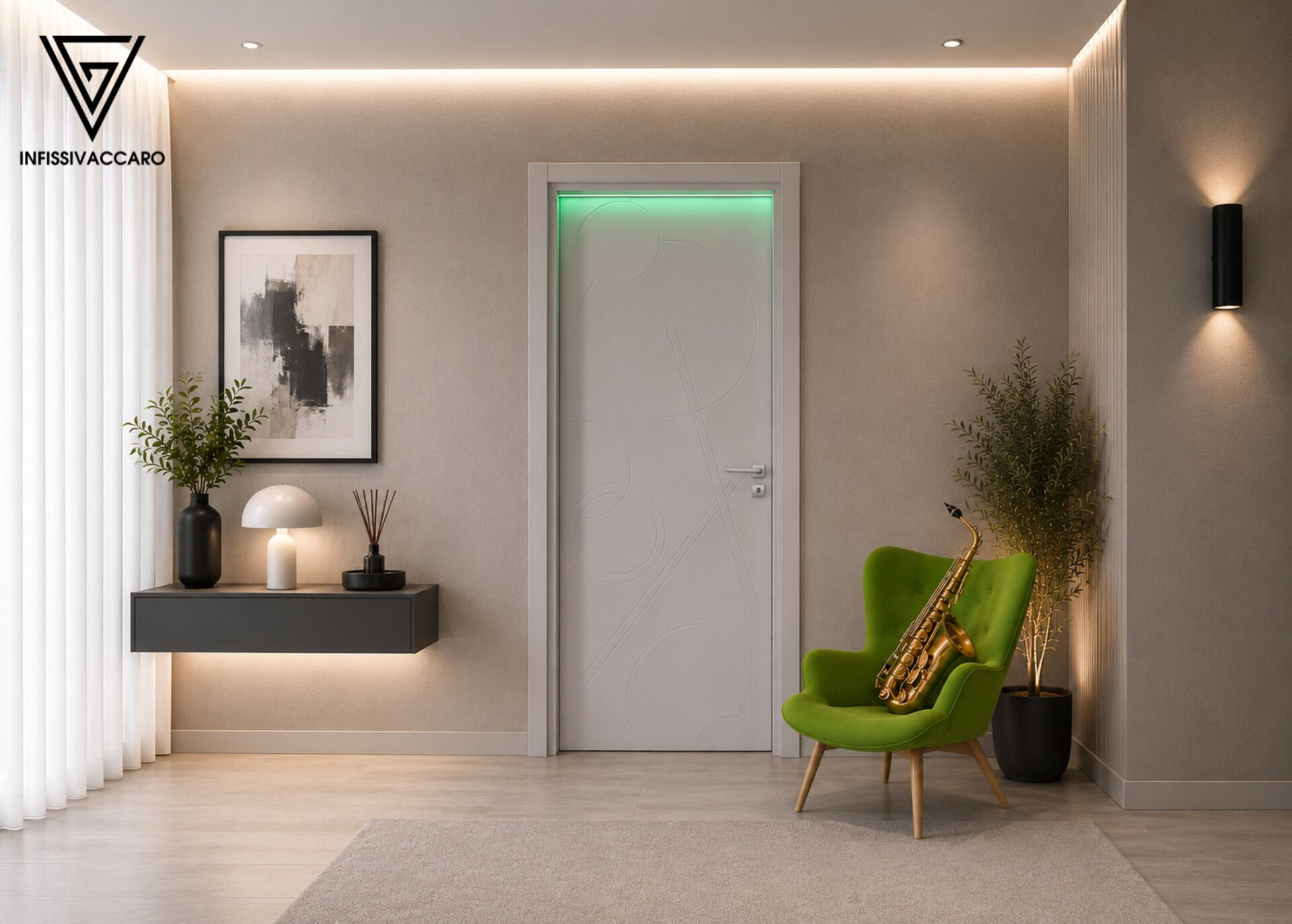 Porta incisa Art. Iseo con led