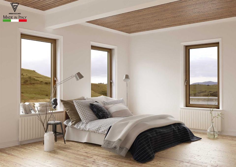 Finestra 2 ante Asimmetrica/ Skywood Evo 2 Original/ Legno-Alluminio