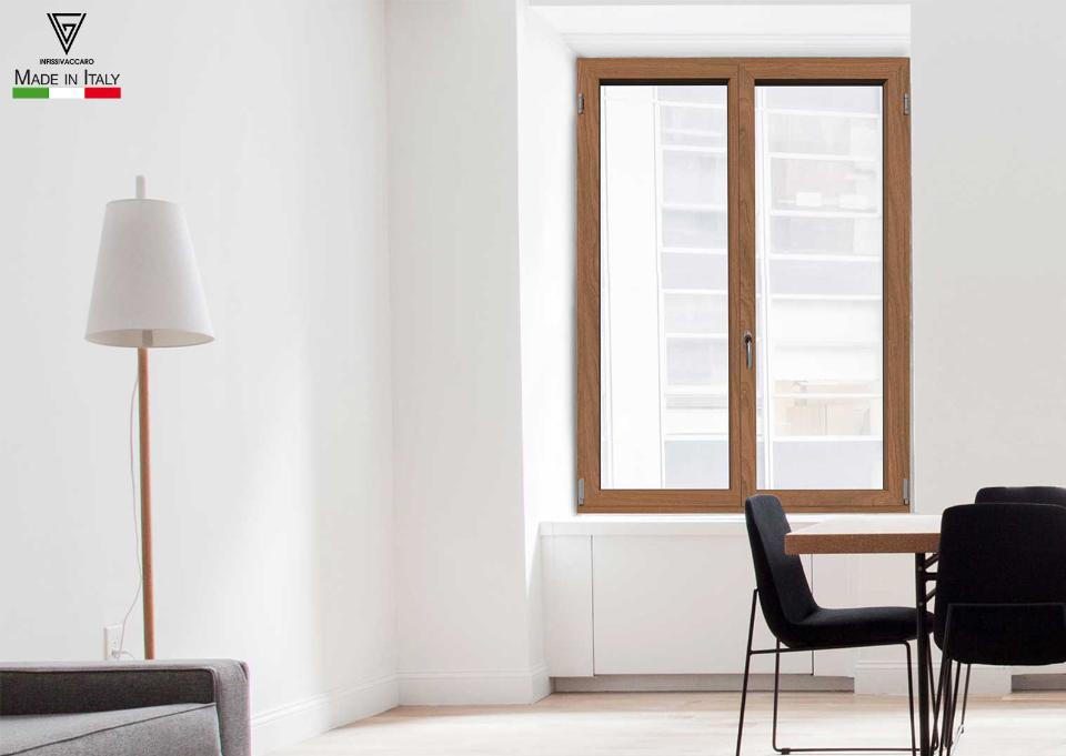 Finestra 2 ante Asimmetrica/ Skywood/ Legno-Alluminio