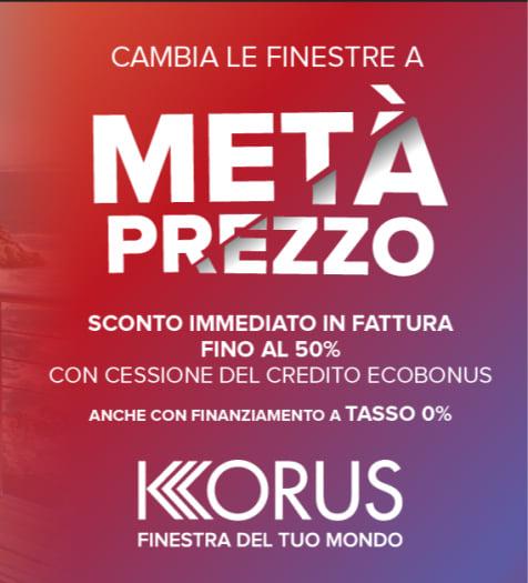 Sconto in fattura del 50%  Infissi a risparmio energetico PVC-Legno-Alluminio