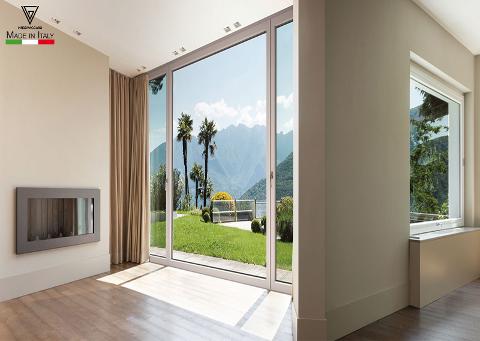 Portafinestra 1 anta più centrale Fisso/ Win Up Energy 1.0/ Pvc