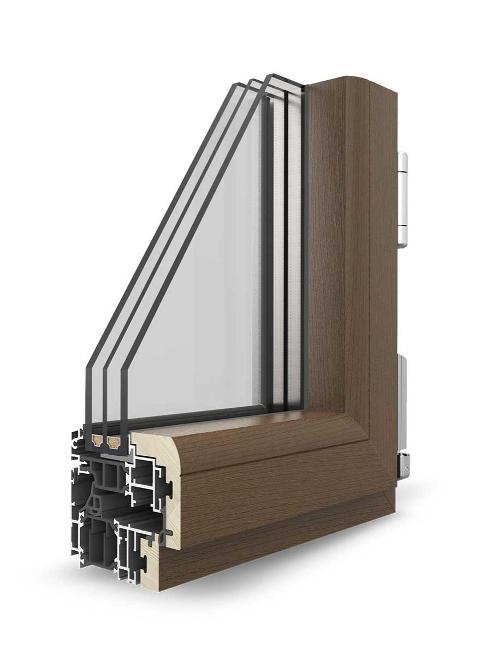 Finestra 2 ante Asimmetrica/ Skywood Evo 2 Original/ Legno-Alluminio