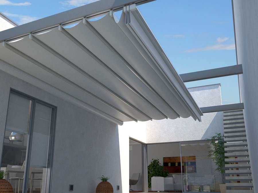 Tenda a onde e patio realizzati