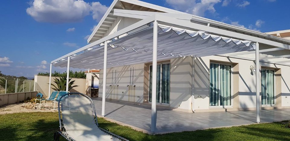Tenda a onde e patio