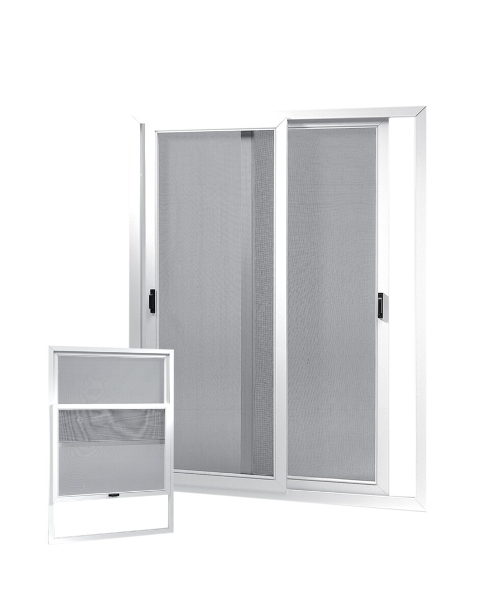 Zanzariera tris doppia anta scorrevole laterale per balcone e verticale per finestre