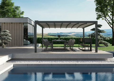 pergola patio a tetto piano