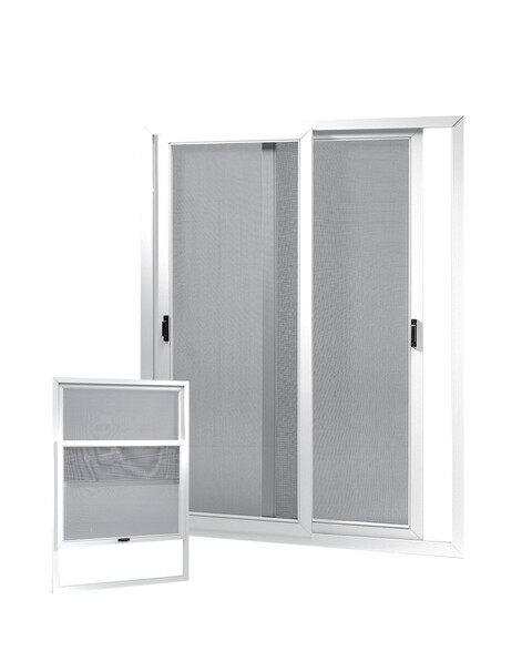 Zanzariera tris doppia anta scorrevole laterale per balcone e verticale per finestre