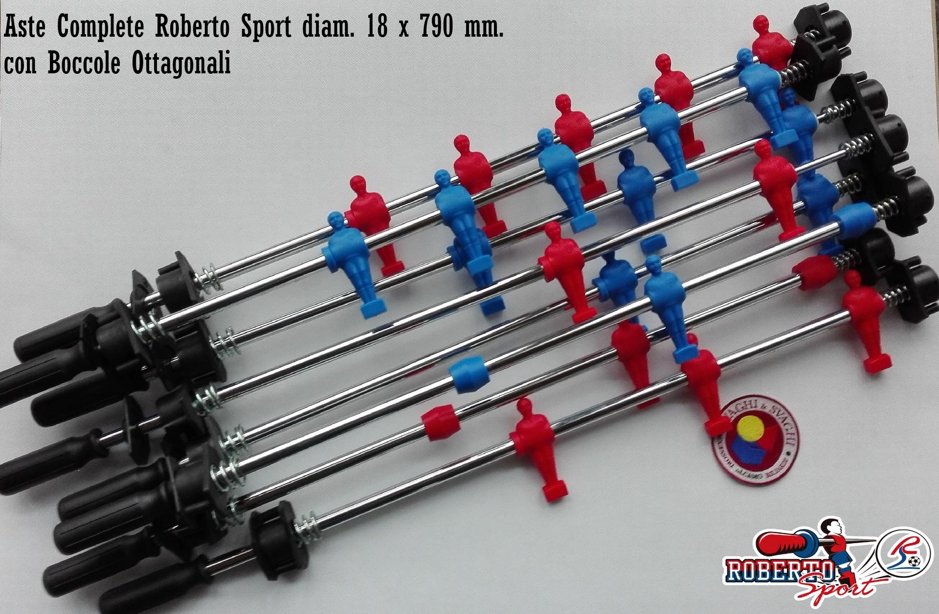 SERIE ASTE COMPLETE R/B 18 X 790 MM. ROBERTO SPORT BOCCOLA OTT/EXP