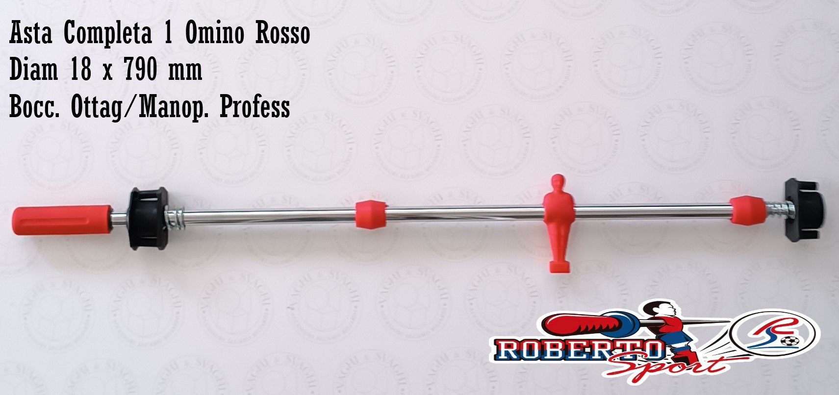 SERIE ASTE COMPLETE R/B 18 X 790 MM. ROBERTO SPORT BOCCOLA OTT/PROF