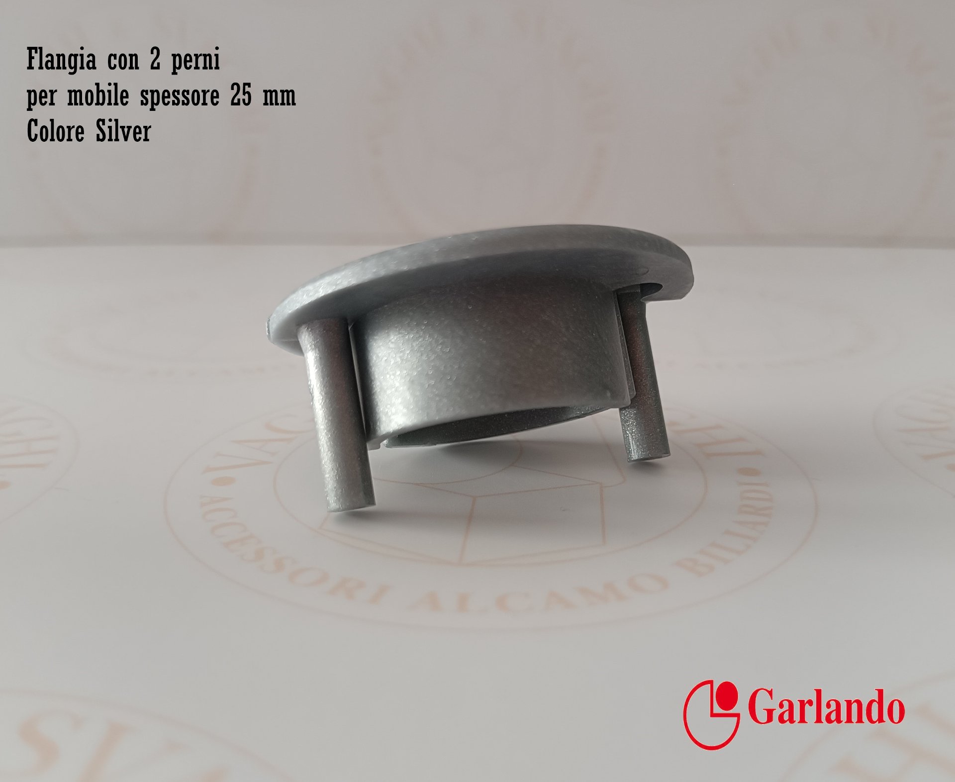 FLANGIA CON PERNI PER BOCCOLA  A SFERA  (DIAM 16MM) GARLANDO 2 MISURE  COLORE SILVER