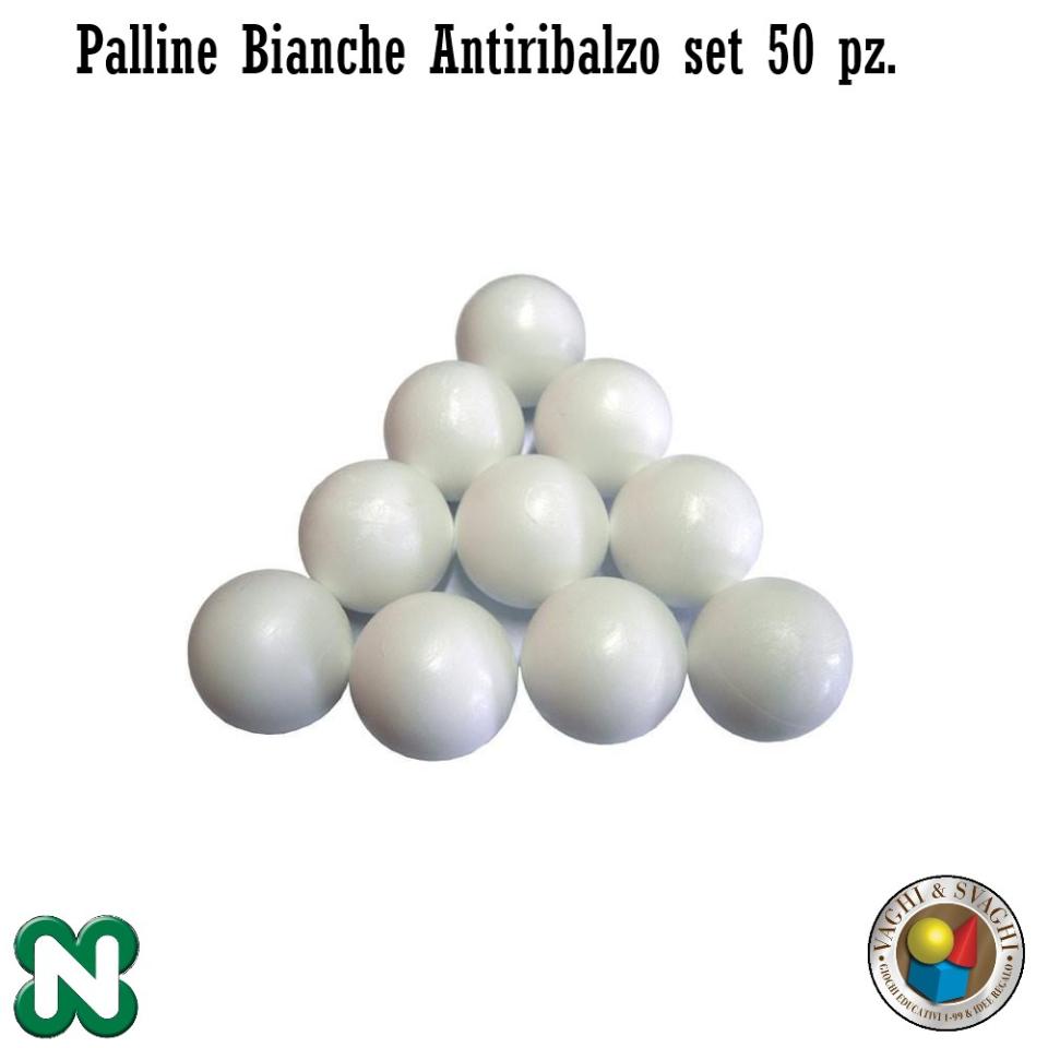 PALLINE PER CALCIO BALILLA NORDITALIA ANTIRIMBALZO BIANCHE SET 10 PZ