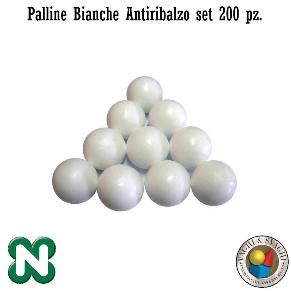 PALLINE PER CALCIO BALILLA NORDITALIA ANTIRIMBALZO BIANCHE SET 10 PZ