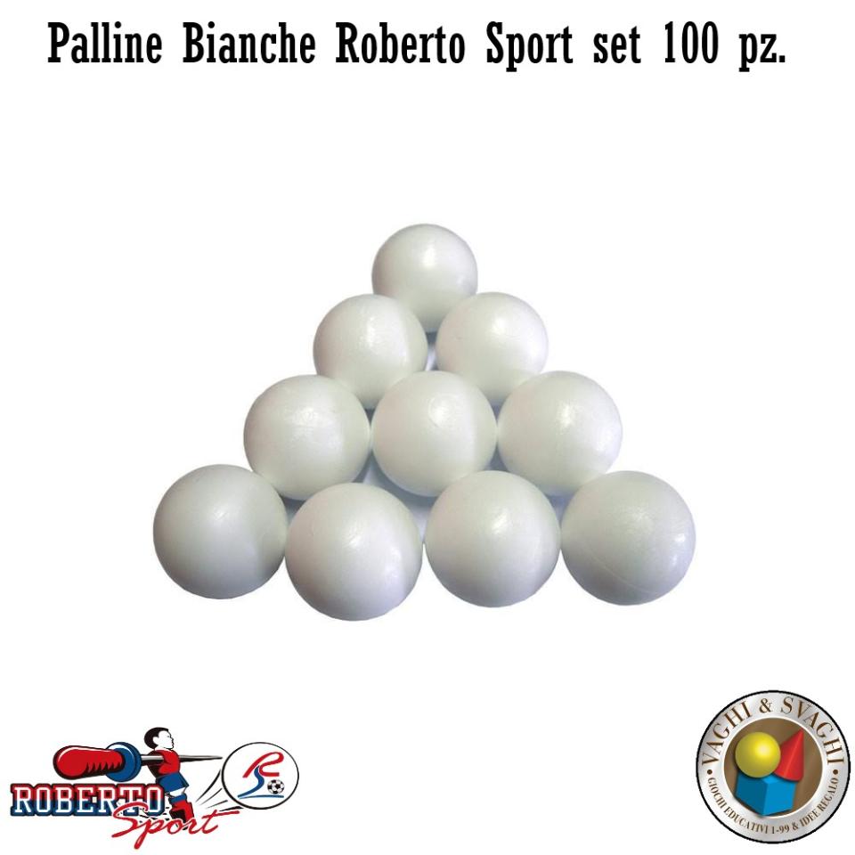 PALLINE PER CALCIO BALILLA ROBERTO SPORT BIANCHE SET 10 PZ