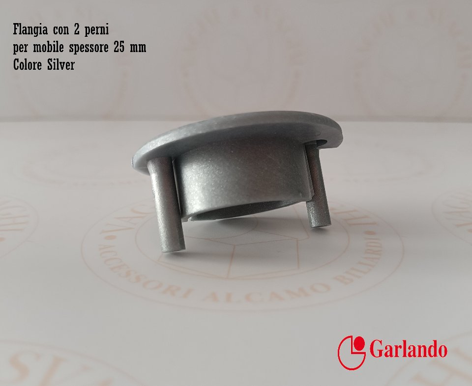 FLANGIA CON PERNI PER BOCCOLA  A SFERA  (DIAM 16MM) GARLANDO 2 MISURE  COLORE SILVER