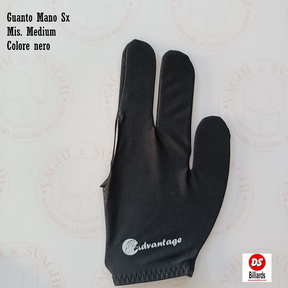 GUANTO DA BILIARDO DS BILLIARD MANO SX MIS. MEDIUM COLORE NERO
