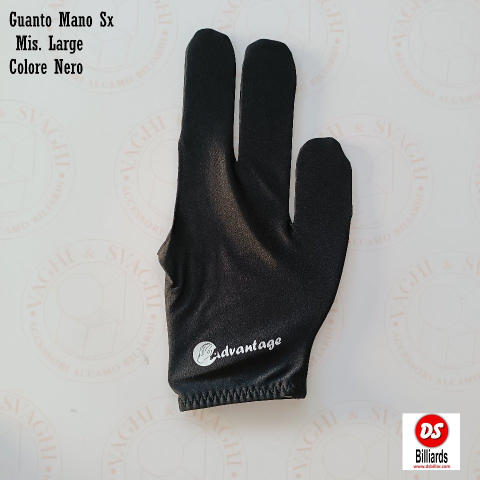 GUANTO DA BILIARDO DS BILLIARD MANO SX MIS.LARGE COLORE NERO