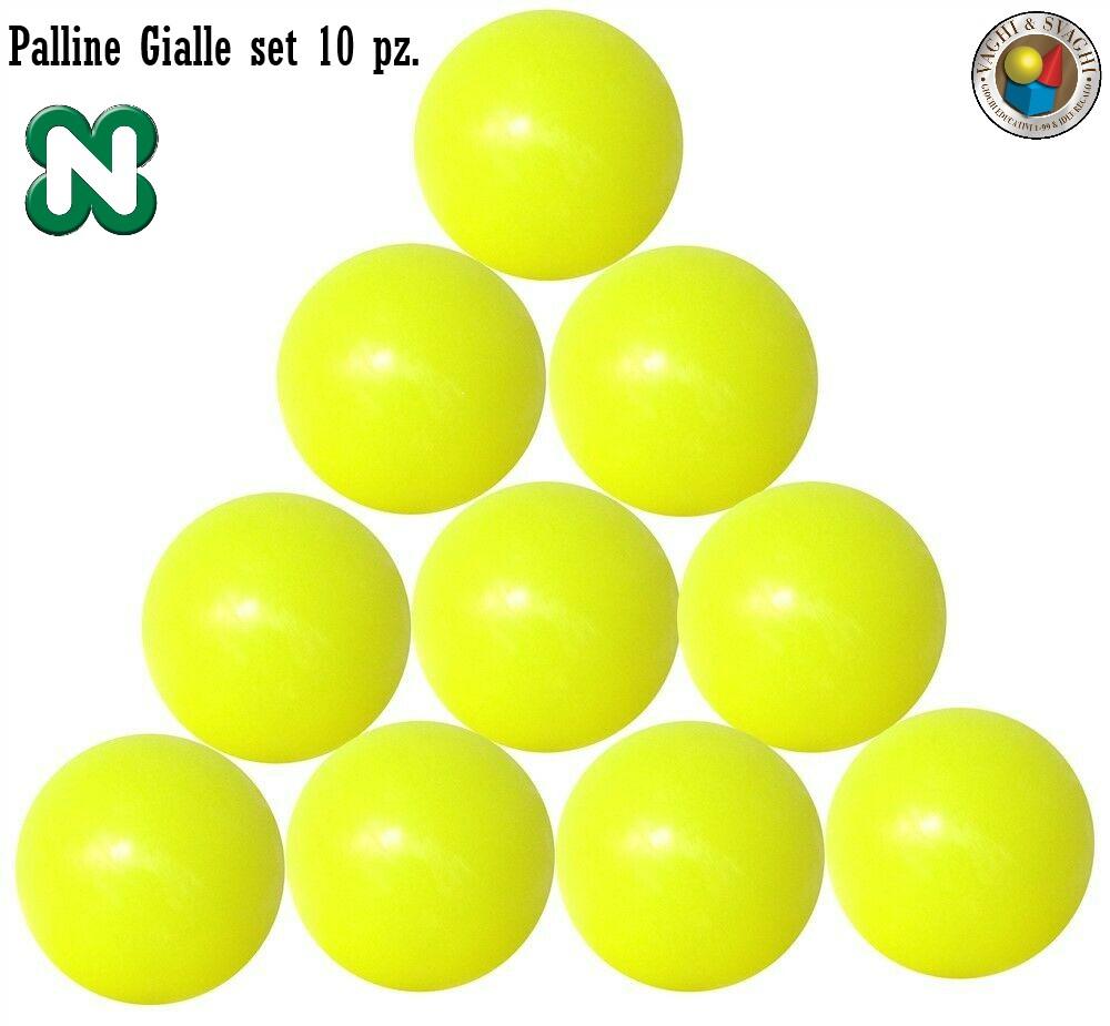 PALLINE PER CALCIO BALILLA NORDITALIA GIALLO FLUO SET 10 PALLINE