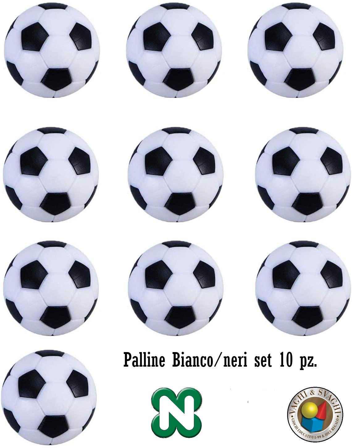 PALLINE PER CALCIO BALILLA NORDITALIA BIANCONERE SET 10 PALLINE
