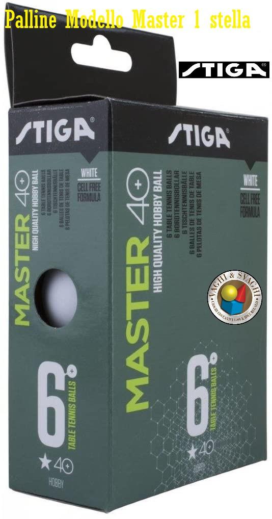 PALLINE MASTER BIANCA ABS 1 STELLA STIGA SET 6 PZ