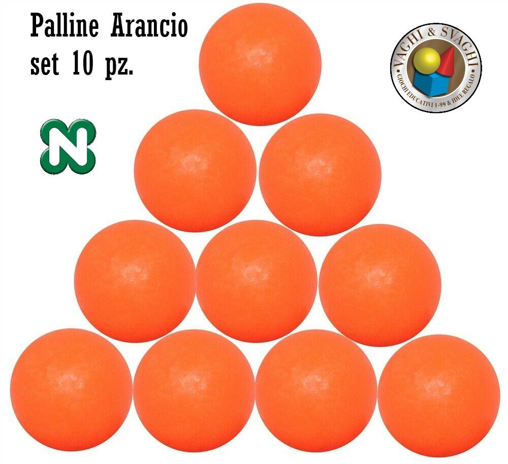 PALLINE PER CALCIO BALILLA NORDITALIA ARANCIO FLUO SET 10 PALLINE