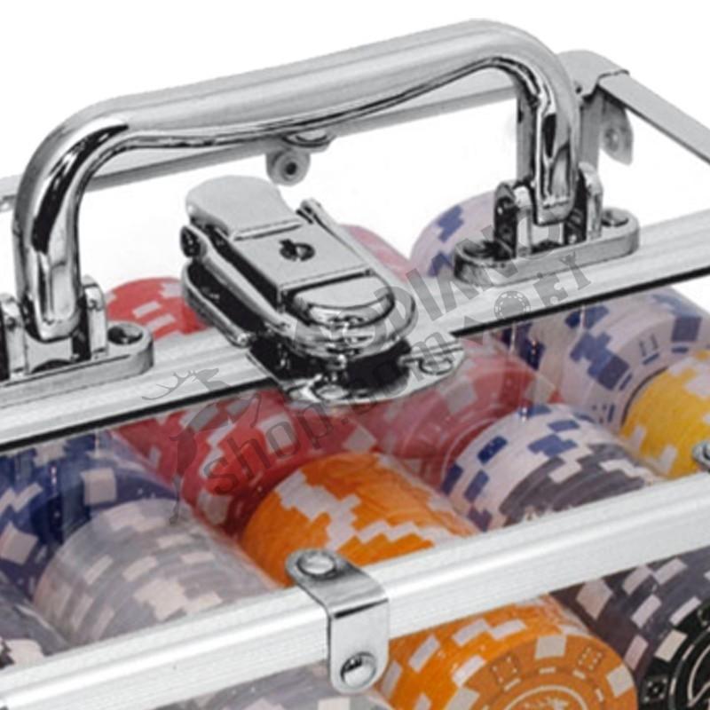 BOX IN ALLUMINIO MODIANO TRASPARENTE 400 CHIPS DA 14 GR.