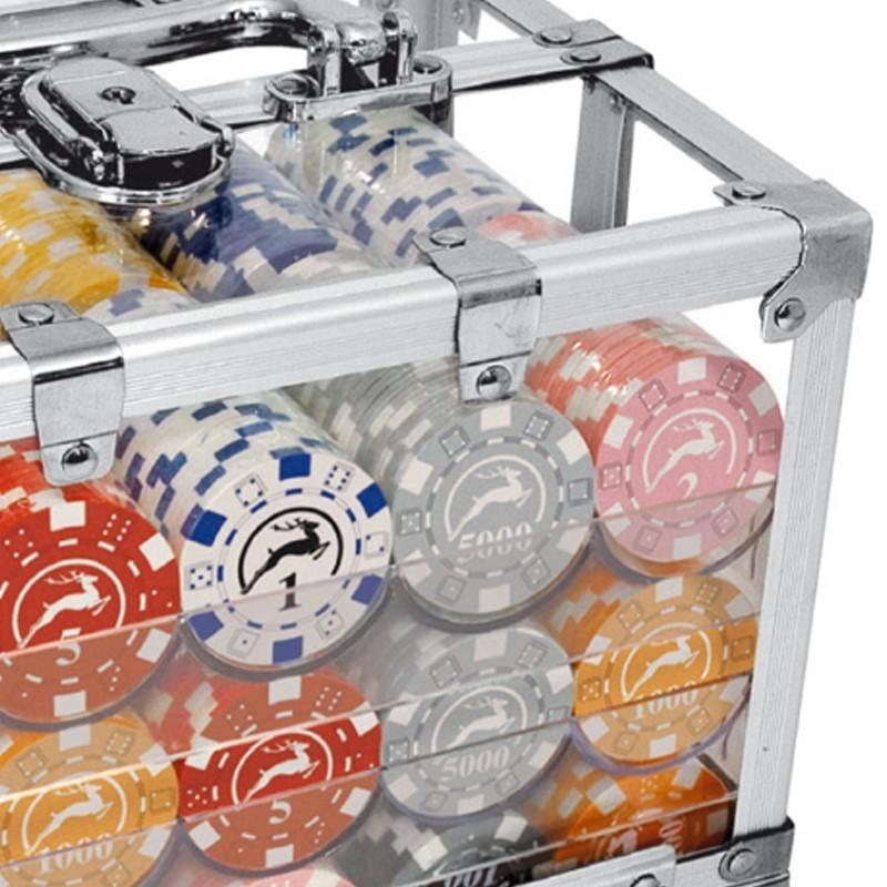 BOX IN ALLUMINIO MODIANO TRASPARENTE 600 CHIPS DA 14 GR.