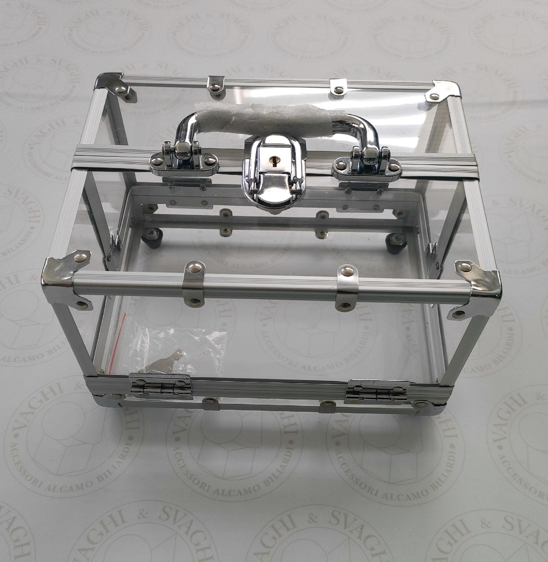 BOX IN ALLUMINIO MODIANO TRASPARENTE 600 CHIPS DA 14 GR.