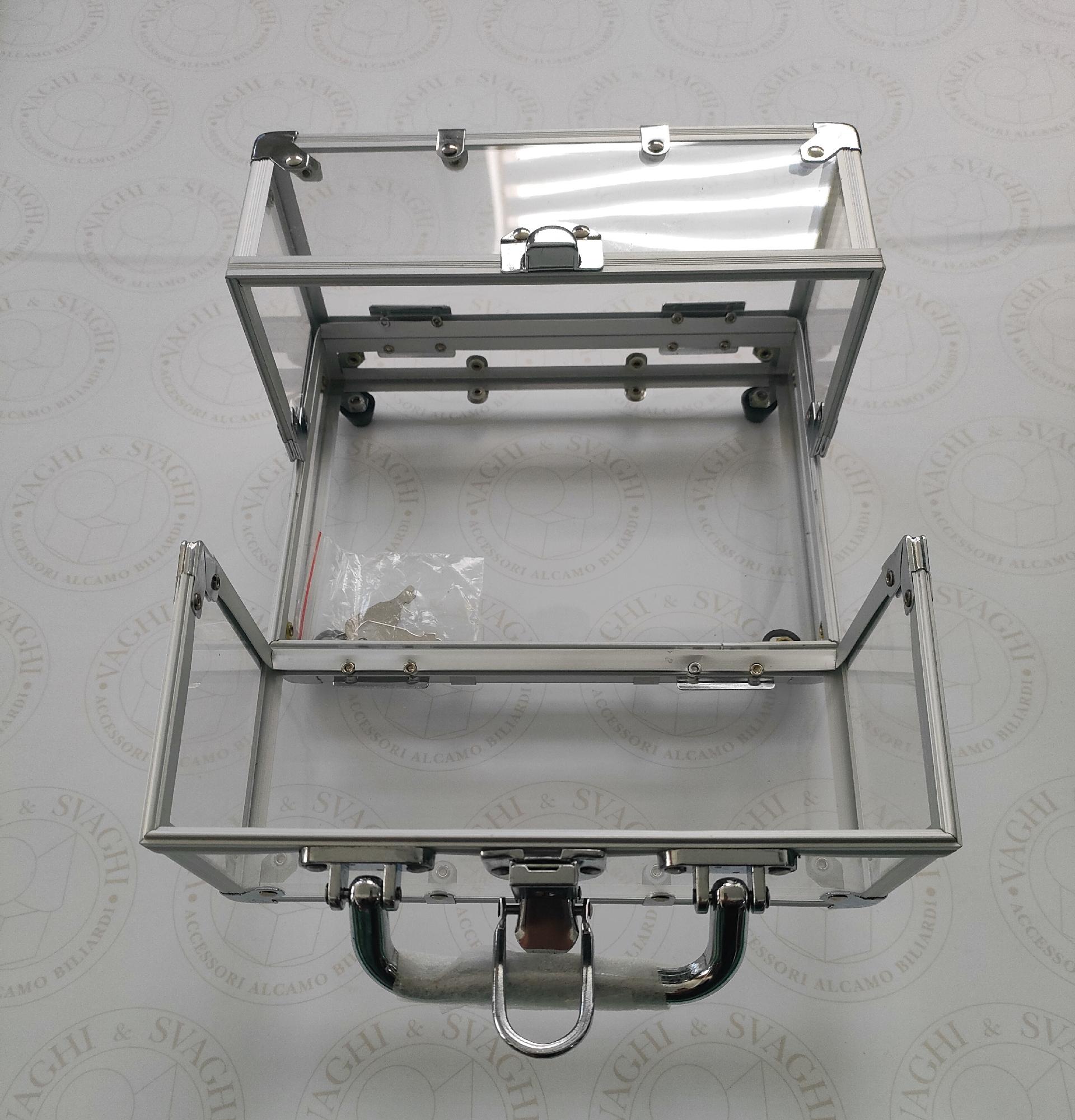 BOX IN ALLUMINIO MODIANO TRASPARENTE 600 CHIPS DA 14 GR.