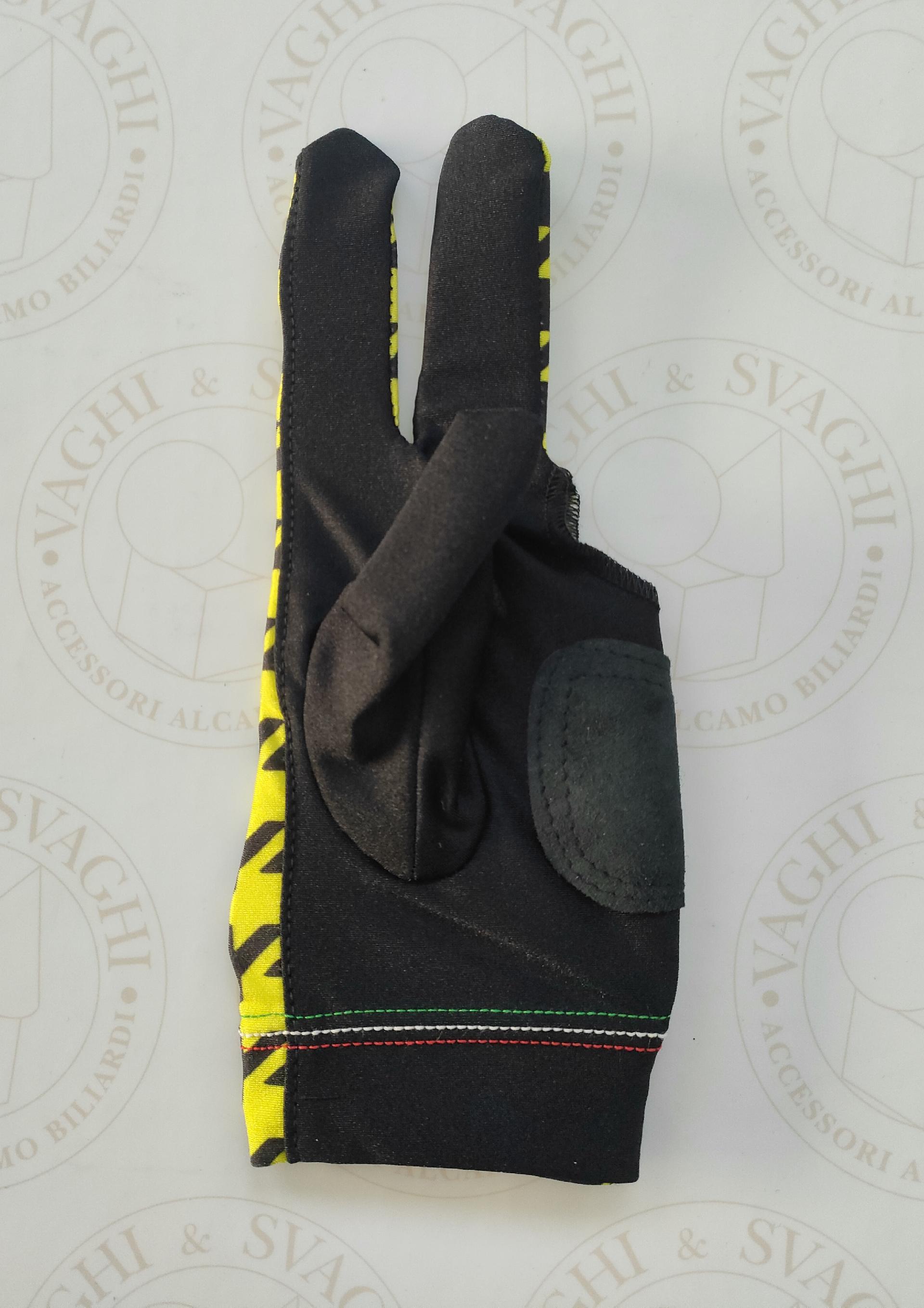 GUANTO DA BILIARDO TOP LIFE MANO SX MISURA MEDIO  MARRONE/GIALLO