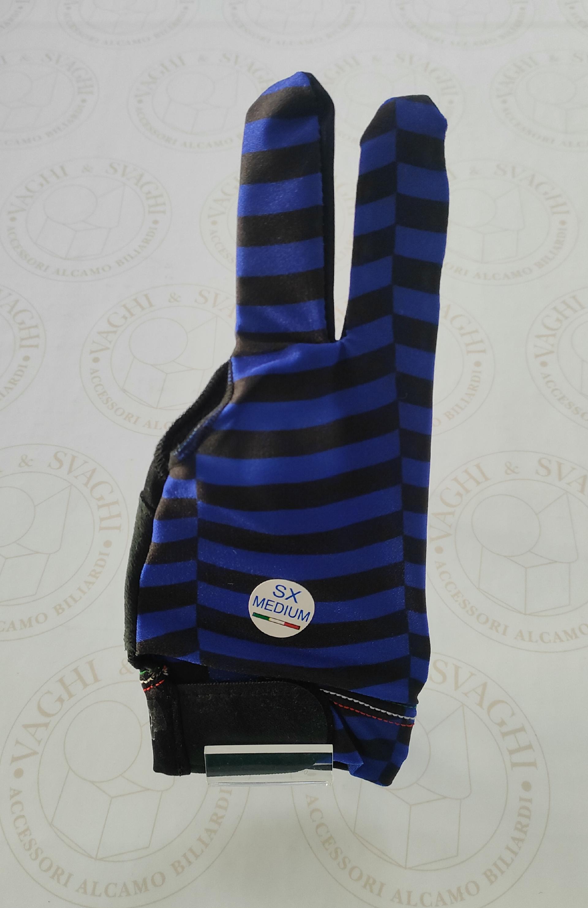 GUANTO DA BILIARDO TOP LIFE MANO SX MISURA MEDIO NERO/BLU