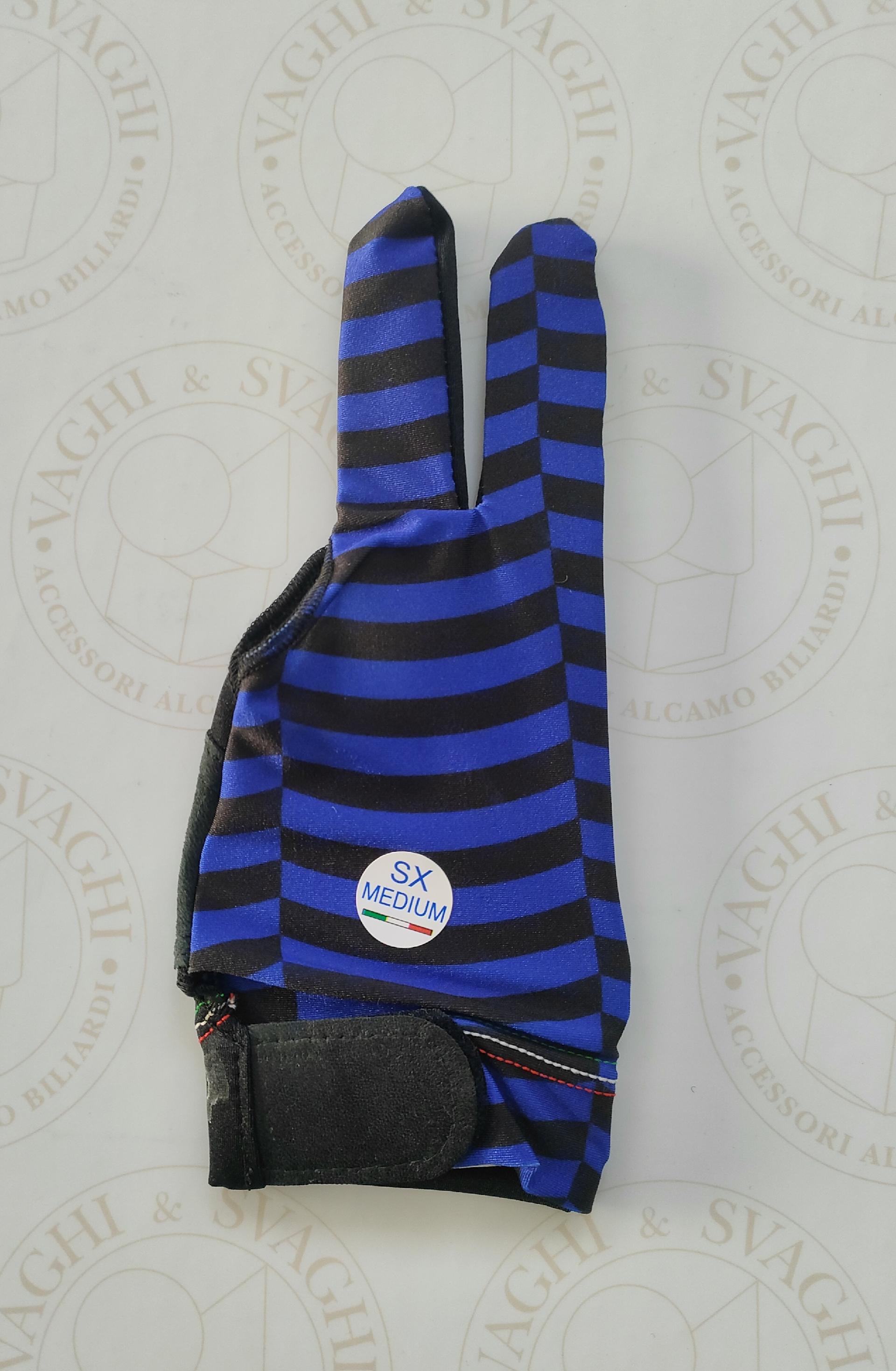 GUANTO DA BILIARDO TOP LIFE MANO SX MISURA MEDIO NERO/BLU