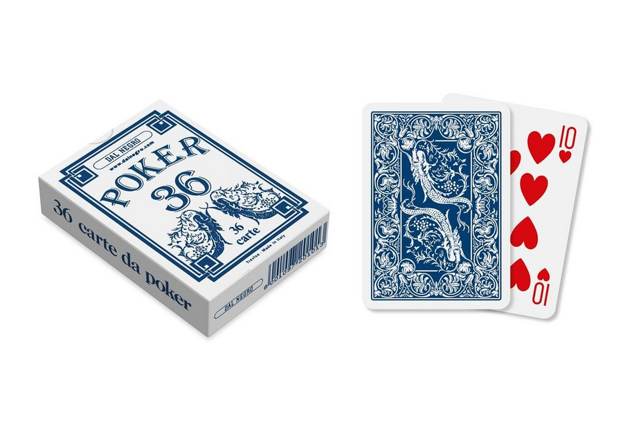 CARTE DA GIOCO DAL NEGRO POKER 36 BLU