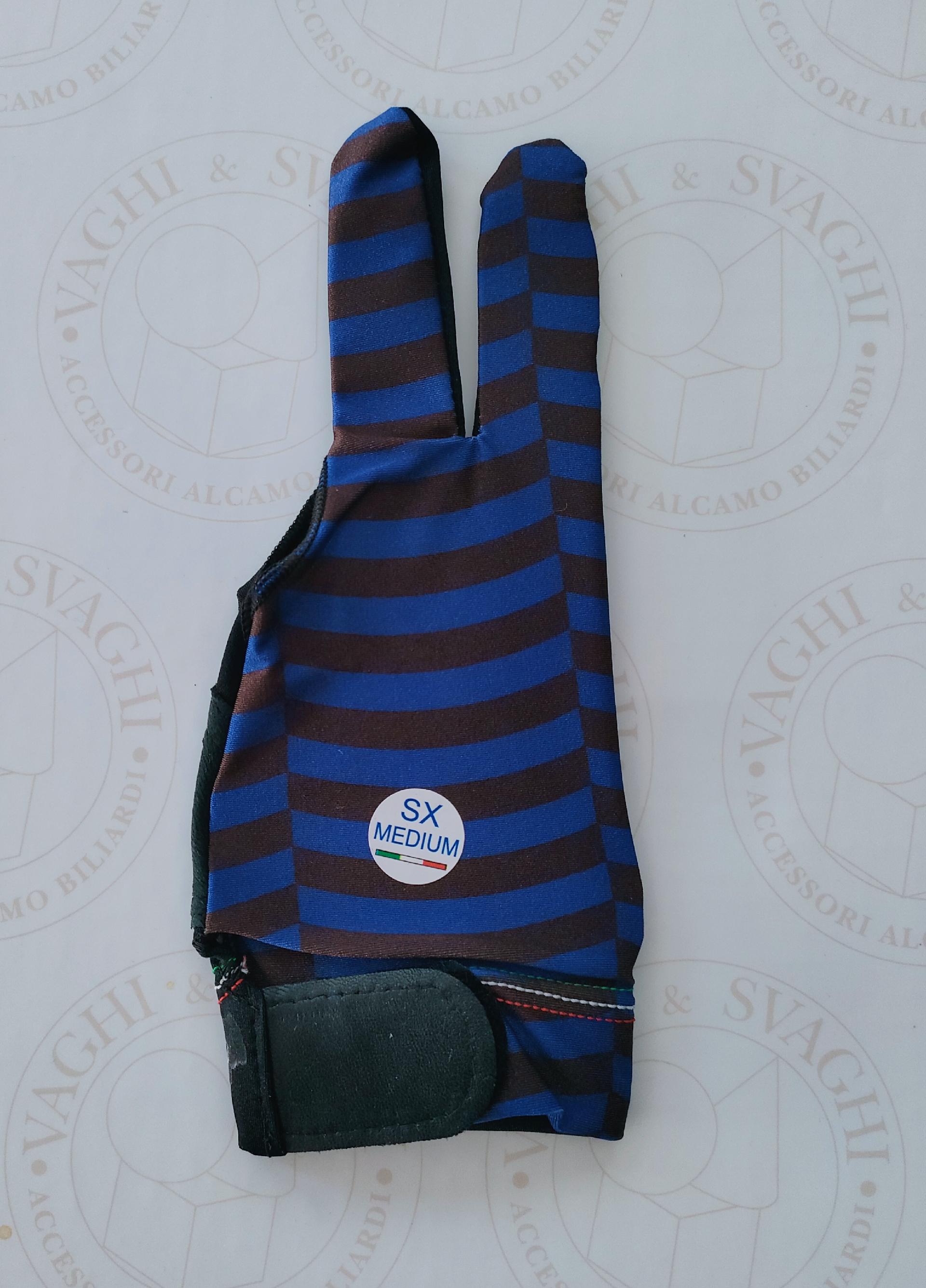 GUANTO DA BILIARDO TOP LIFE MANO SX MISURA MEDIO MARRONE/BLU
