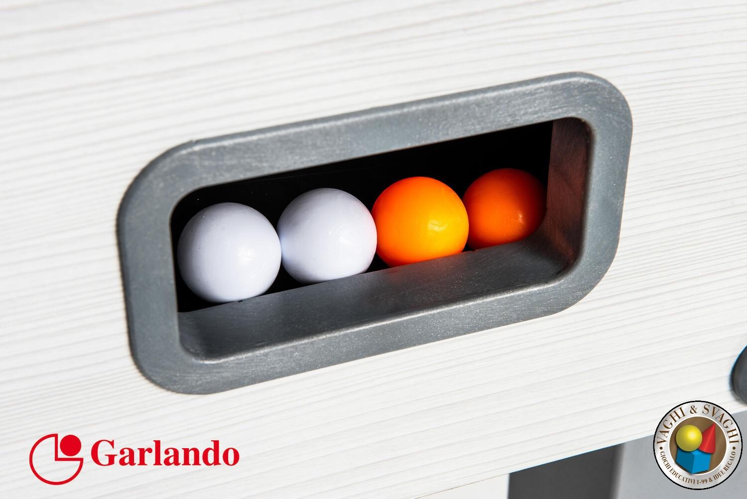 CALCIO BALILLA GARLANDO G-500 WEATHERPROOF WHITE ASTE RIENTRANTI