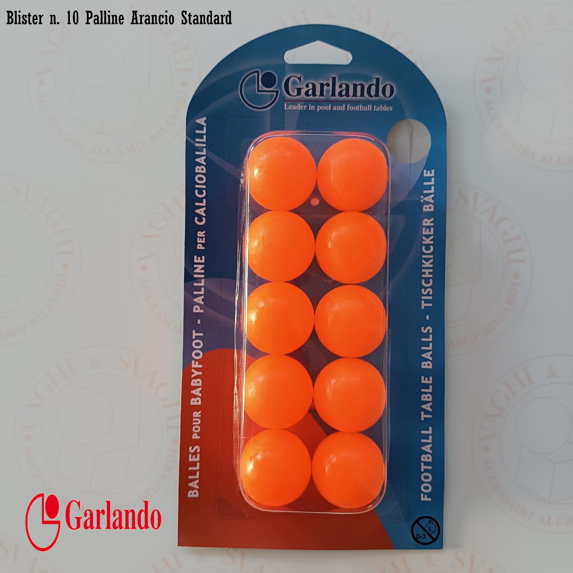 PALLINE PER CALCIO BALILLA ARANCIO GARLANDO STANDARD BLISTER 10 PALLINE