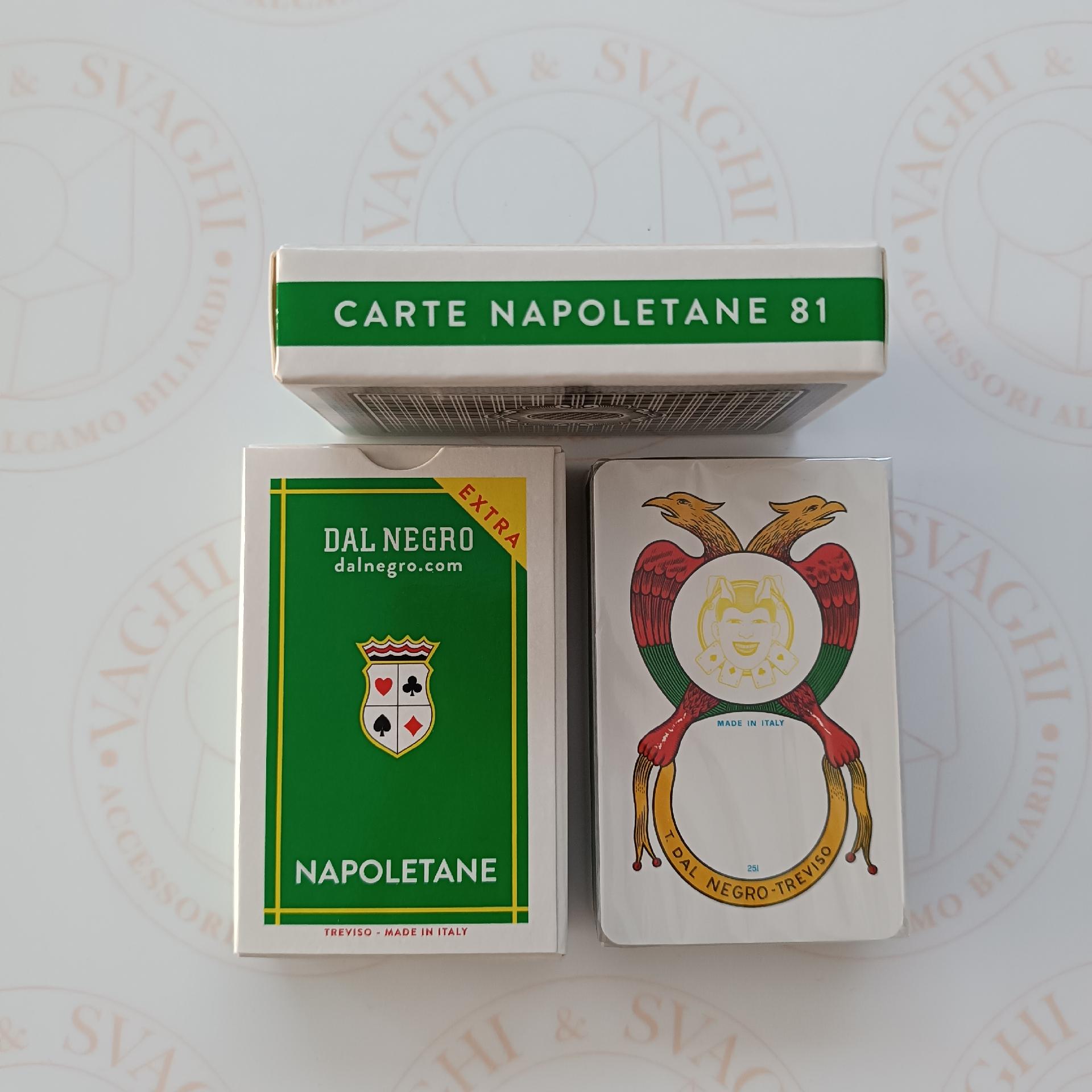CARTE DA GIOCO NAPOLETANE DAL NEGRO N° 81 EXTRA ASTUCCIO VERDE