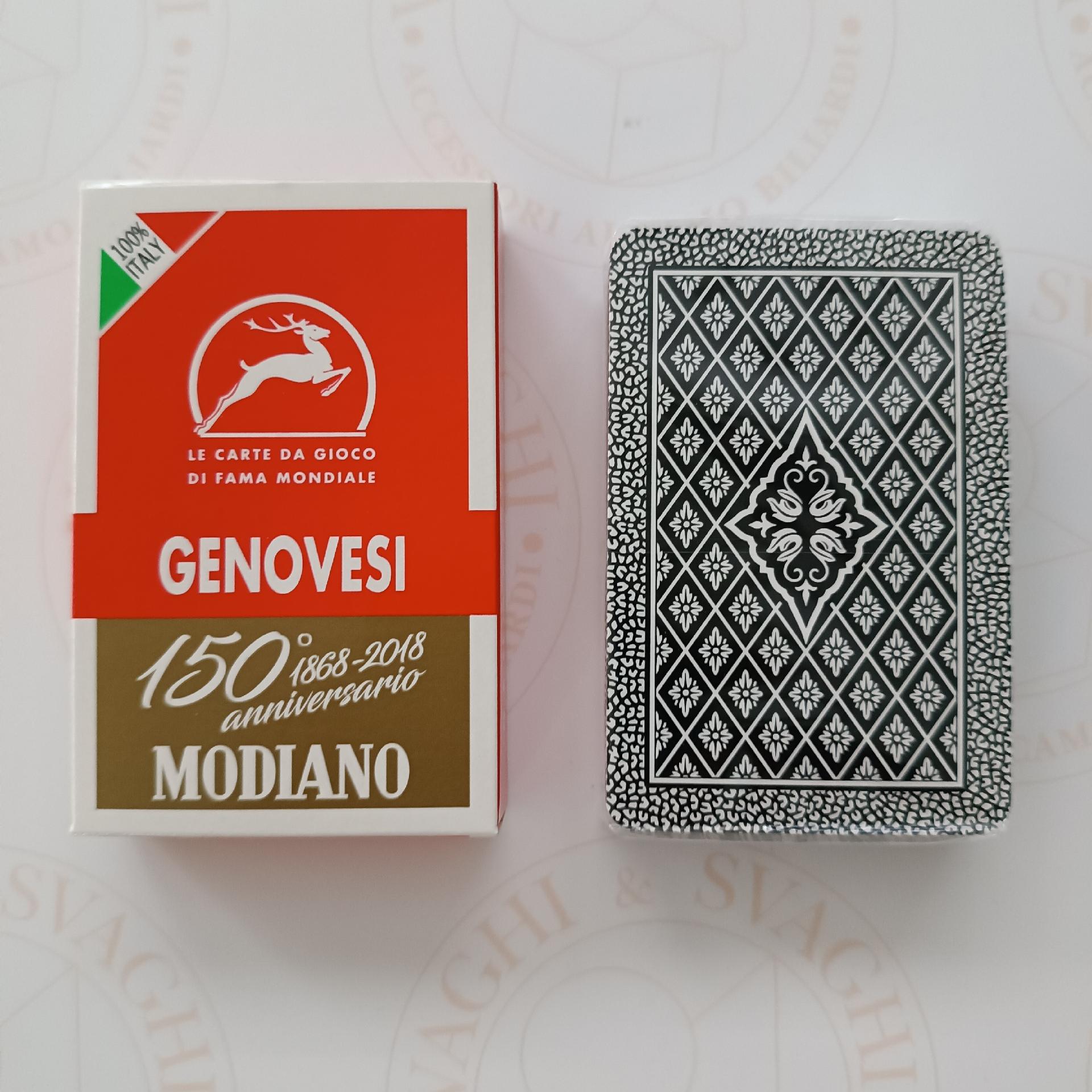 CARTE DA GIOCO MODIANO GENOVESI ROSSO 150° ANNIVERSARIO