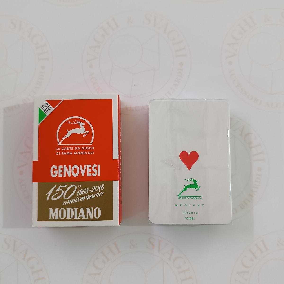 CARTE DA GIOCO MODIANO GENOVESI ROSSO 150° ANNIVERSARIO