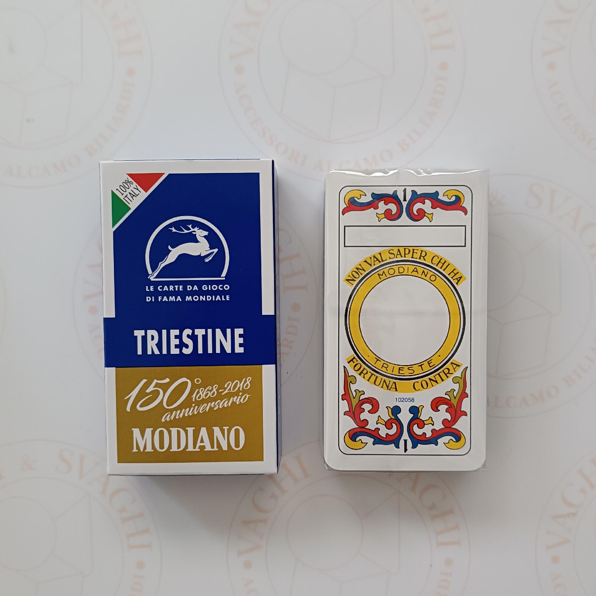 CARTE DA GIOCO MODIANO TRIESTINE BLU 150° ANNIVERSARIO