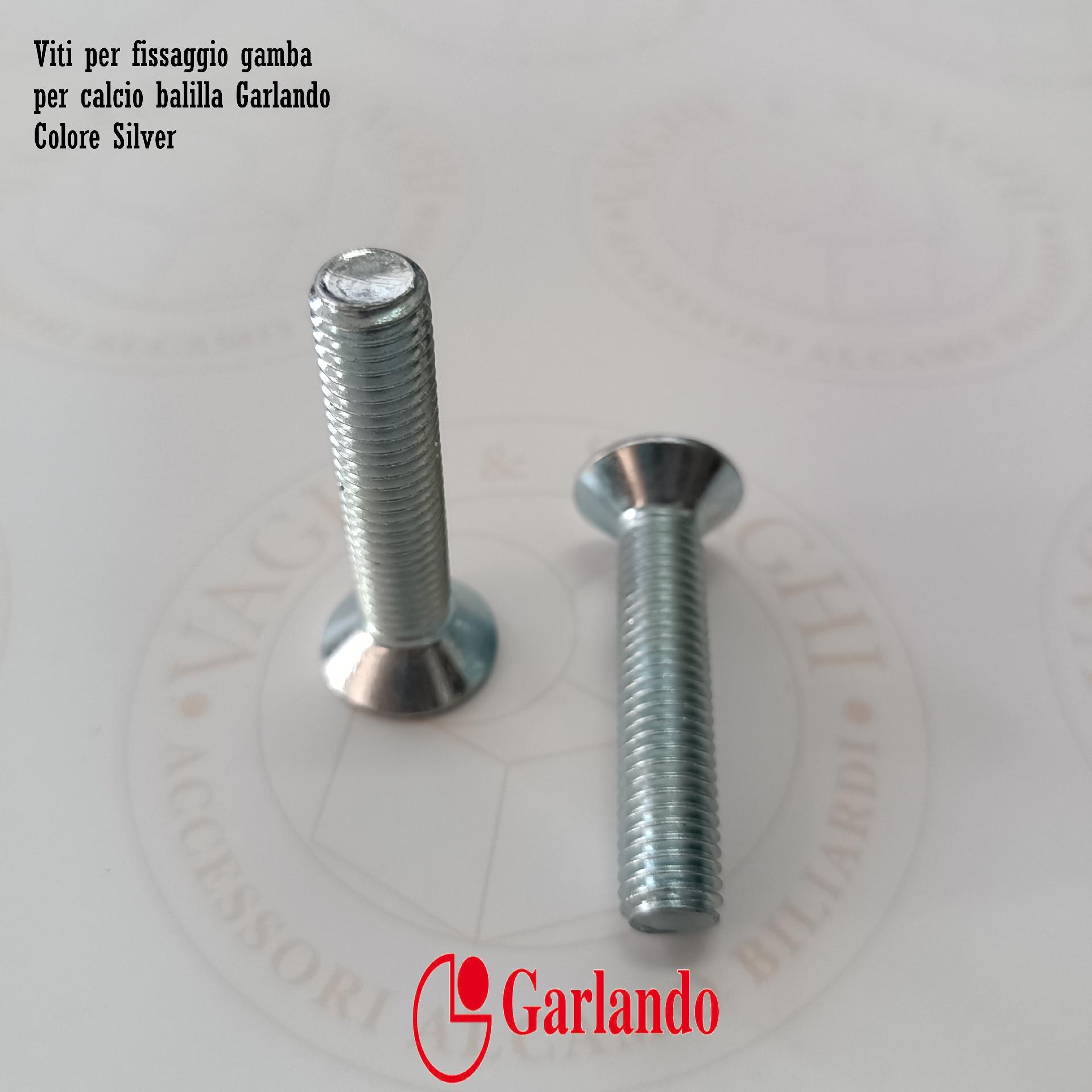 VITI PER FISSAGGIO GAMBA CALCIO BALILLA GARLANDO VARI MODELLI COLORE SILVER