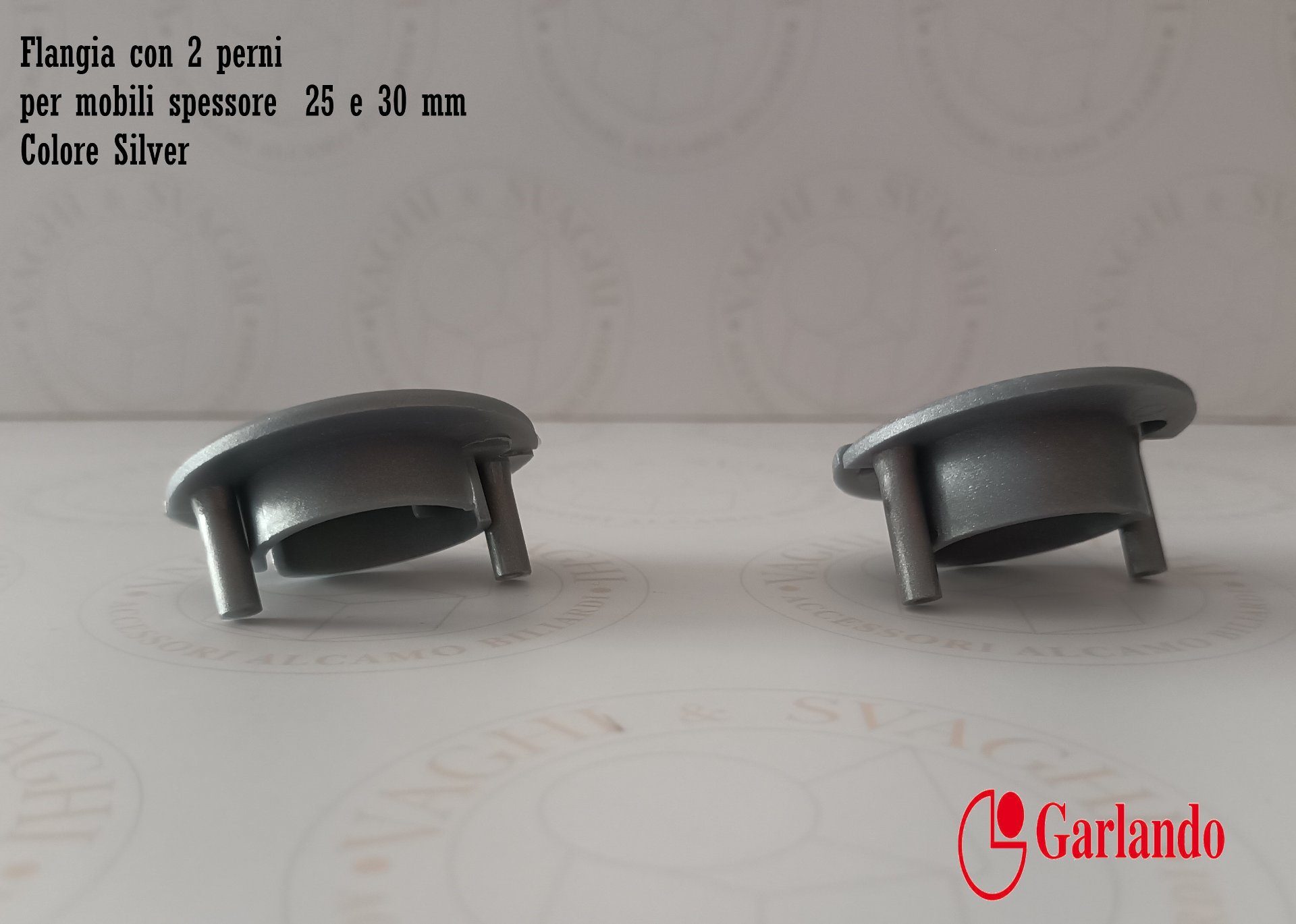FLANGIA CON PERNI PER BOCCOLA  A SFERA  (DIAM 16MM) GARLANDO 2 MISURE  COLORE SILVER