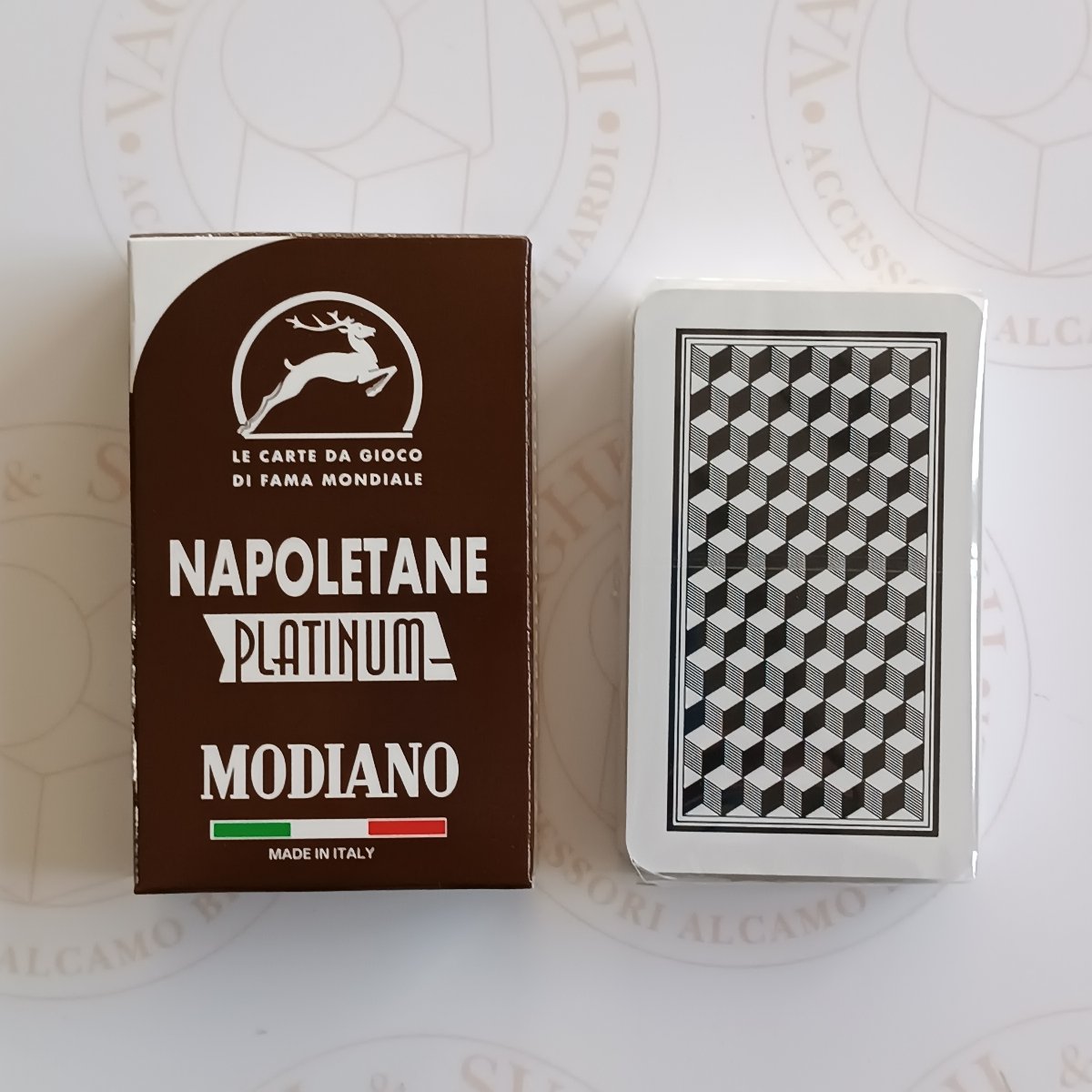 CARTE NAPOLETANE IN PLASTICA MODIANO MARRONE PLATINUM