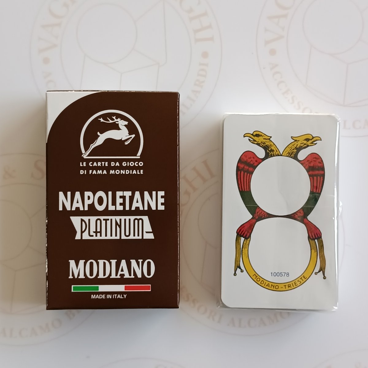 CARTE NAPOLETANE IN PLASTICA MODIANO MARRONE PLATINUM