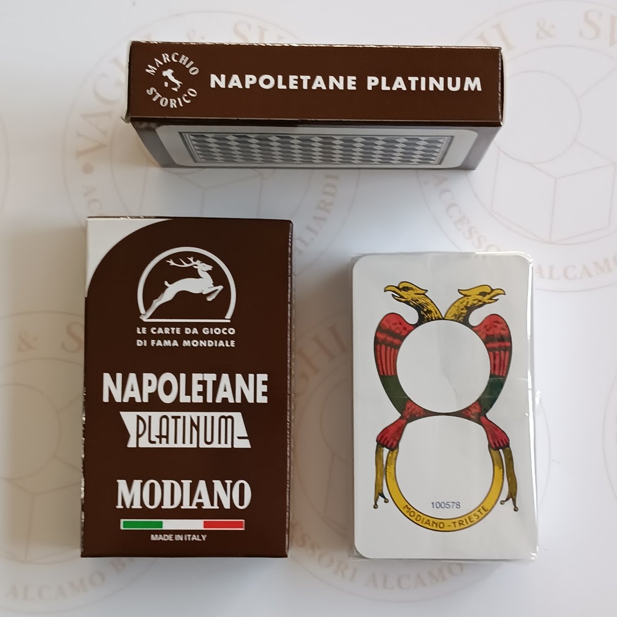 CARTE NAPOLETANE IN PLASTICA MODIANO MARRONE PLATINUM