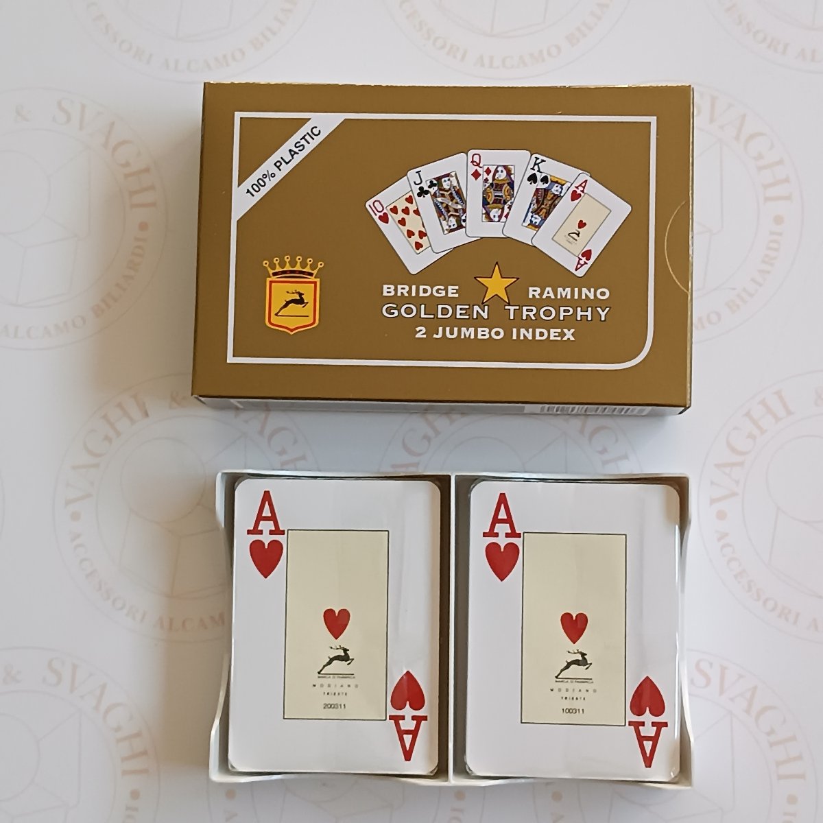 CARTE BRIDGE MODIANO GOLDEN TROPHY 2 JUMBO INDEX
